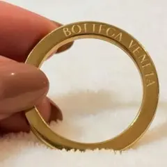 Bottega Venetaロゴ印字　ゴールド キーリング　美品