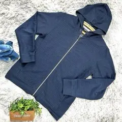 きれいめ Doublefocus パーカー L ネイビー ボーダー 長袖