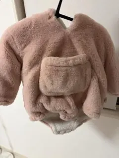 フリース ピンク アウター 73/44　うさぎ　80サイズ