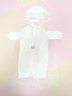 ベビードレス 帽子付き セレモニー スタイ 新生児 50〜60cm