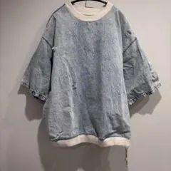 ZARA/ケミカルウォッシュダメージデニムプルオーバーのサムネイル