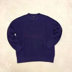 ギャップ GAP◇カラーニット セーター クルーネック ワッフル パープル M