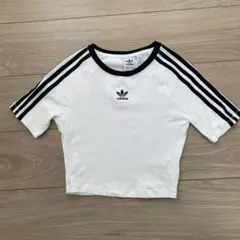 adidas 3ストライプ クロップドTシャツ S