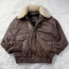 【90s】G-1 フライトレザージャケット XL 特大襟ボア・ライナー付き完品！