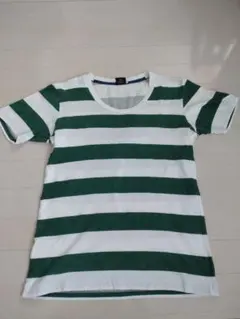 UNITEDARROWS　BEAUTY&YOUTH 緑と白ストライプ TシャツS