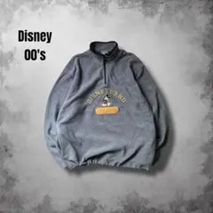 Disneyハーフジップフリースプルオーバー y2k レトロミッキー刺繍