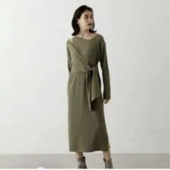 アズールバイマウジー　moussy フロントリンクアシンメトリーニットワンピース