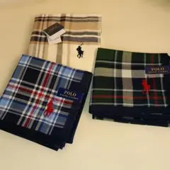 【新品未使用】Polo Ralph Lauren チェック柄ハンカチ3枚セット