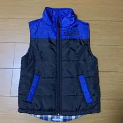 150 ダウンベスト 黒と青 リバーシブル