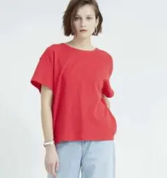 Johnbull 未使用品 日本製 スラブツイストプルオーバーTシャツ 赤色