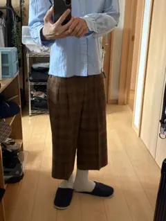 膝下丈 チェックショーツ