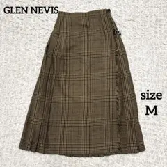 GLEN NEVIS グレンネイビス ブラウン プリーツ巻スカート GLEN NEVIS グレンネイビス ブラウン プリーツ巻スカート GLEN