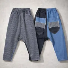 【美品】HandsomeBeret / 岡山デニム パッチワーク サルエル