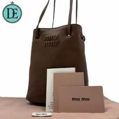 【良品】miumiu ショルダーバッグ ミニ ナッパレザー ブラウン レディース