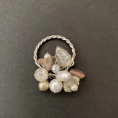 ハンドメイド シルバーリング ビーズ