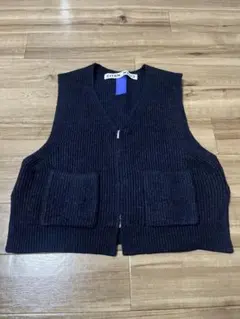 ブ*ン様 CITEN ネイビー リブ編みベストニットのサムネイル