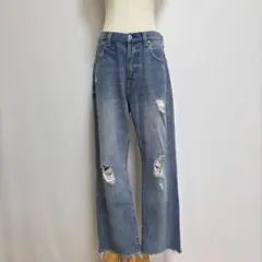 RAG MACHINEダメージ加工デニムジーンズ（L）アメカジ