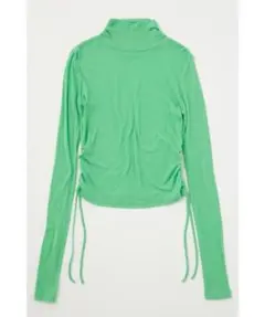 【未使用】moussy シアー　トップス　グリーン　透けトップス　ギャザーネックのサムネイル