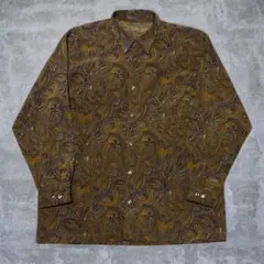 【古着】CIMCA（シムカ）　ペイズリー長袖シャツ　バンダナ柄　80s 90s