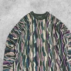 【激レア】90s COOGI クージー 3Dニット アースカラー セーター Ｌ
