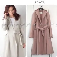ANAYI ダブルクロス フードコート 36 ピンク