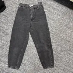 ZARA ダークグレー ハイウエストデニム　バルーン