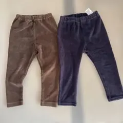 コーデュロイパンツ ブラウン ネイビー 2点セット