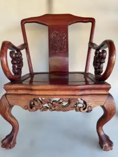 中国家具 龍彫刻 椅子 アジアン家具 b449 - メルカリ