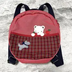 ファミリア　リュックサック　赤系ファミリアチェック