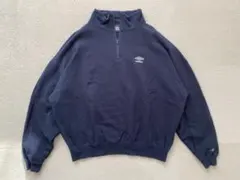 UMBRO ハーフジップ スウェット L ネイビー