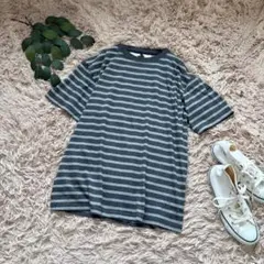 6139❃ミッキーマウス❃半袖Tシャツ【M】ボーダーカットソー/ディズニー/綿のサムネイル