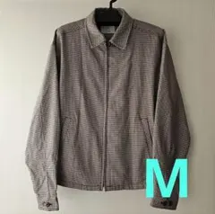 coen 千鳥格子柄 ジップアップジャケット M ベージュ ブラック ブラウン