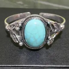 インディアンジュエリー　バングル　ブレスレット　ターコイズ　シルバー　ナバホ族