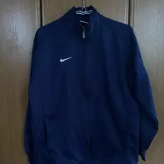 90s NIKE トラックジャケット ジャージ スウォッシュ 刺繍 M ネイビー