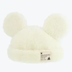 ミッキーマウス耳付きホワイト帽子