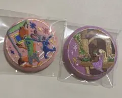 ディズニー刺繍缶バッジビスケット2 ズートピア ラプンツェル