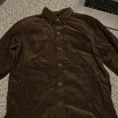 ユニクロ コーデュロイシャツ 長袖 ブラウン Lサイズ