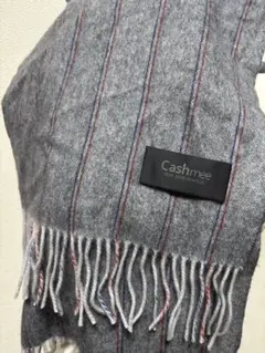 Cashmee カシミヤ ストライプシングルリバーシブルマフラー「Hadar」
