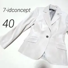 7-idconcept ベロアジャケット　アイボリー　スーツ　オフィスのサムネイル
