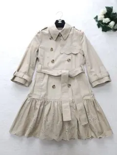 VALENTINO 高級トレンチコート コットンレース刺繍 ベージュ春秋冬物のサムネイル