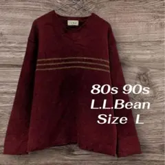 90s L.L.Bean ウールセーター　Vネック　L