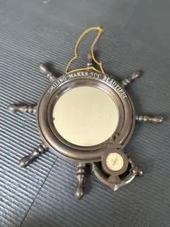 昭和レトロ　船の舵　鏡