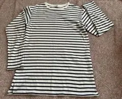 ユニクロ160 紺白　ボーダーチュニック・ロンT・ボーダーカットソー