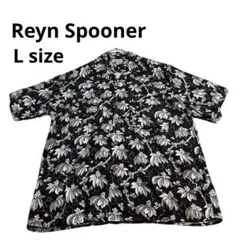 vintage Reyn Spooner アロハシャツ 半袖 ブラック 花柄 Lのサムネイル