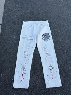 ペインターパンツ ホワイトリメイク アメカジ バイカー 山田蓮