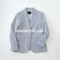 洗える　トゥモローランドコレクション　ブルー　スーツジャケット　テーラード