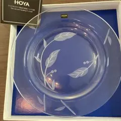 HOYA クリスタルガラス皿 20cm 葉デザイン