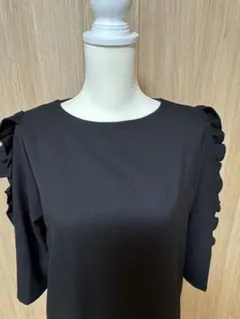 入園入学　ブラック七分袖ワンピースM