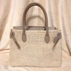 ザバグマティ カゴバッグ ベージュ系 大きめ トートバッグ ハンドバッグ