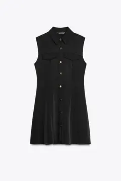 ZARA クレープミニワンピース　xs ブラック